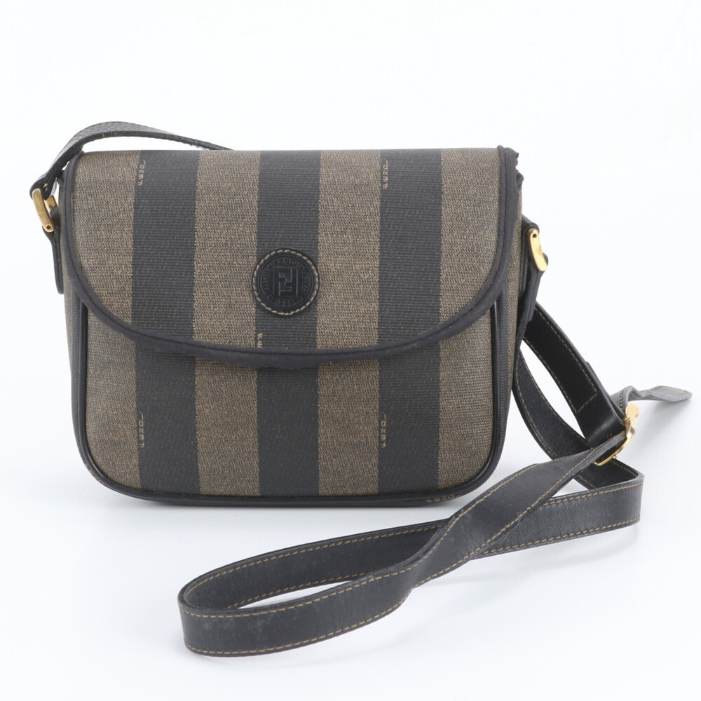 Fendi Pequin Leather Shoulder Bag, Handbag, Tote Bag for Women